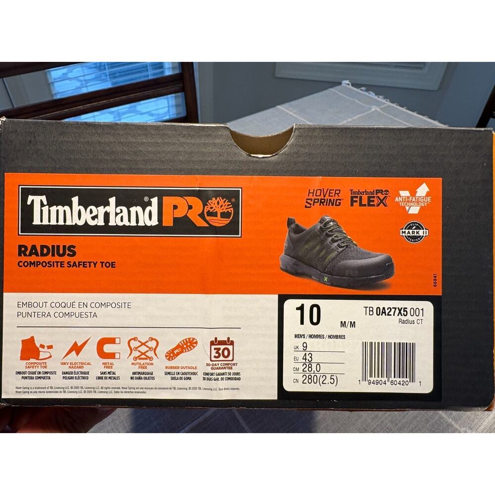 Timberland Pro Radius Composite Safety Toe Black Men's Size 10M, NWB Free Shippi